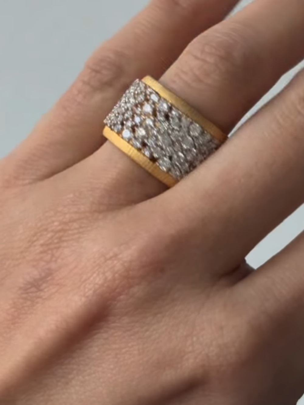 New Freida Rothman shining hope sterling silver Gold plated pave ring - Picture 10 of 10